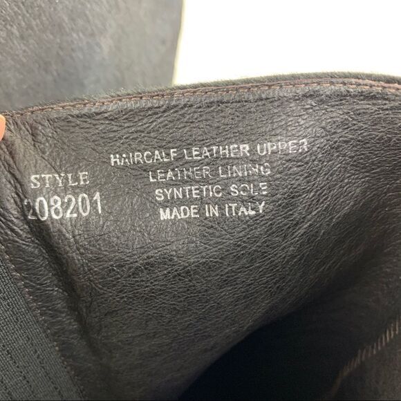 Migliorini Black Calf-Hair Tall Wedge Boots Back-Lace Detail‎ - Picture 15 of 16